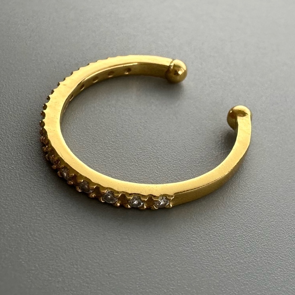 14k Gold Vermeil CZ Ear Cuff - Picture 7 of 7